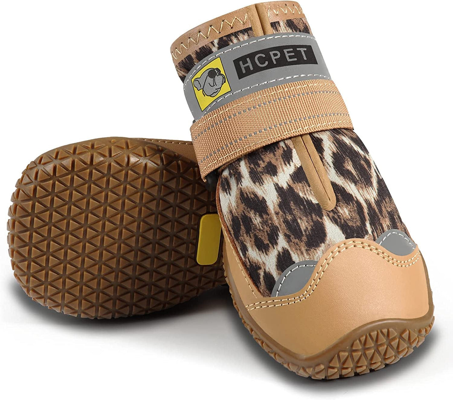 Hcpet 2PCS Dog Boots for Hot Pavement Breathable Dog Shoes for Medium Large Dogs, Anti-Slip Puppy Booties Paw Protector with Reflective Straps Animals & Pet Supplies > Pet Supplies > Dog Supplies > Dog Apparel Hcpet Leopard Print #2 (width 1.77 inch) for 26-33 lbs 
