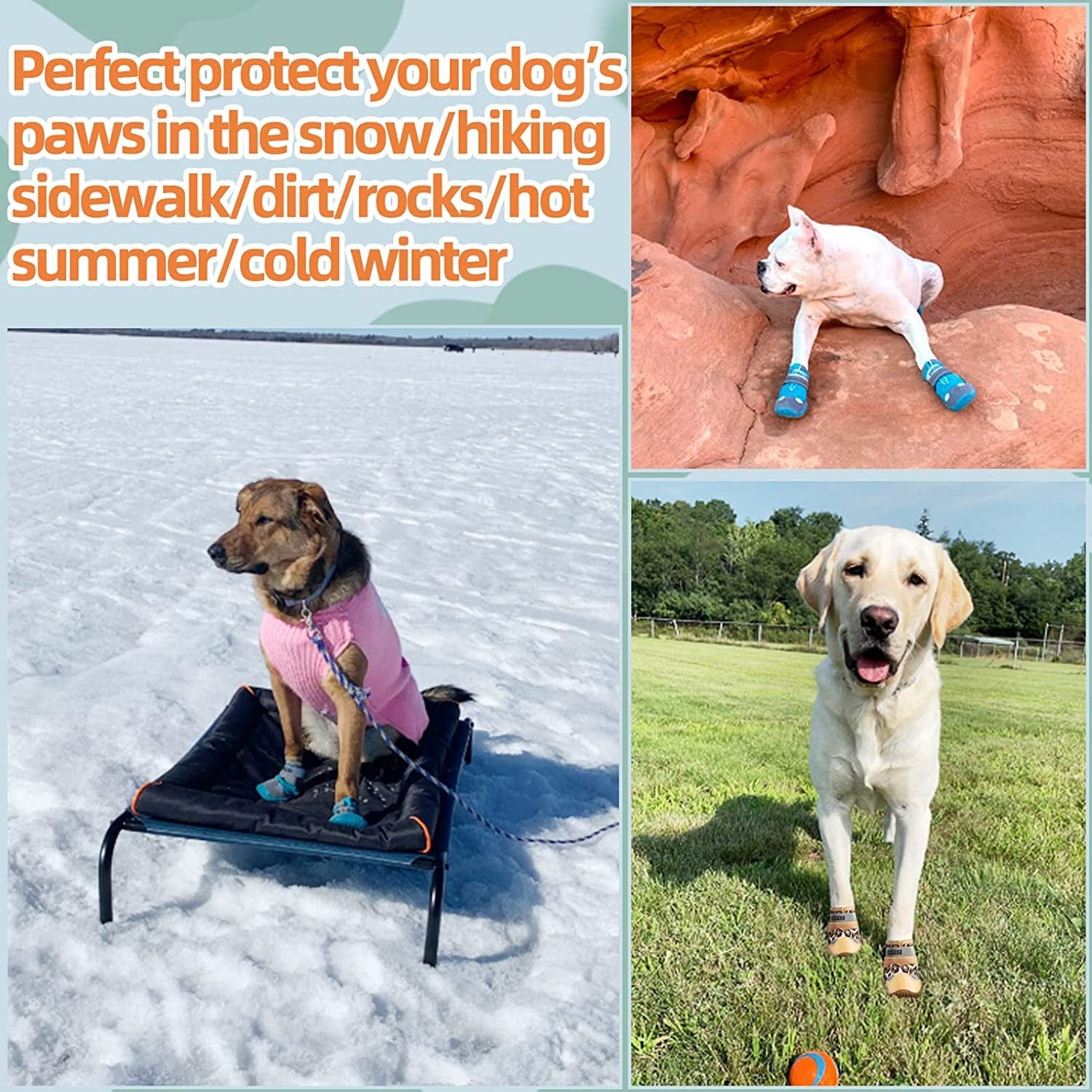 Hcpet 2PCS Dog Boots for Hot Pavement Breathable Dog Shoes for Medium Large Dogs, Anti-Slip Puppy Booties Paw Protector with Reflective Straps Animals & Pet Supplies > Pet Supplies > Dog Supplies > Dog Apparel Hcpet   