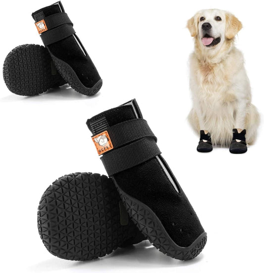 Hcpet Dog Boots, Breathable Dog Shoes, Dog Booties with Reflective Rugged Nonslip Sole and Skid-Proof, Outdoor Dog Rain Boots for Small to Large Dogs, Summer Paw Protectors 4Ps Animals & Pet Supplies > Pet Supplies > Dog Supplies > Dog Apparel Hcpet Black-9holes breathable 3: 2.6"x2.0"(L*W) for 31-35 lbs 