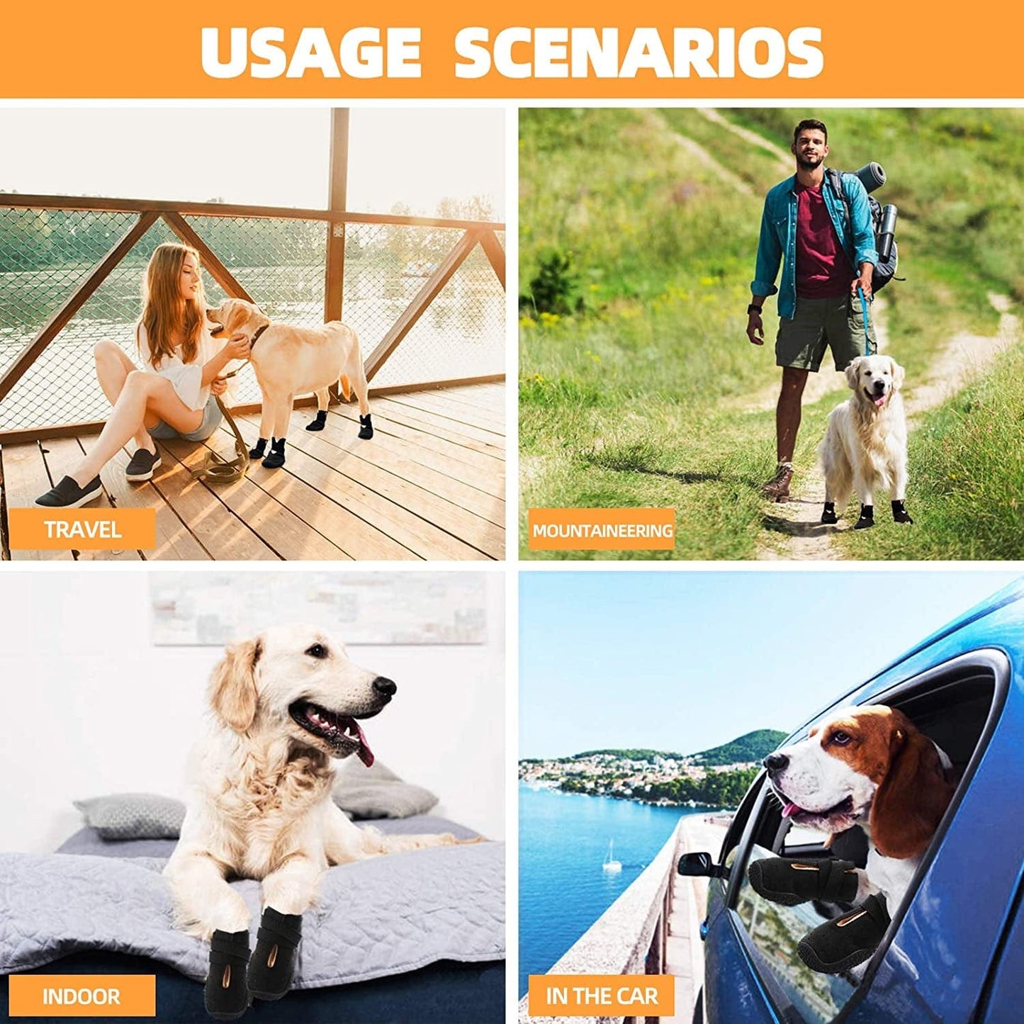 Hcpet Dog Boots, Breathable Dog Shoes, Dog Booties with Reflective Rugged Nonslip Sole and Skid-Proof, Outdoor Dog Rain Boots for Small to Large Dogs, Summer Paw Protectors 4Ps Animals & Pet Supplies > Pet Supplies > Dog Supplies > Dog Apparel Hcpet   