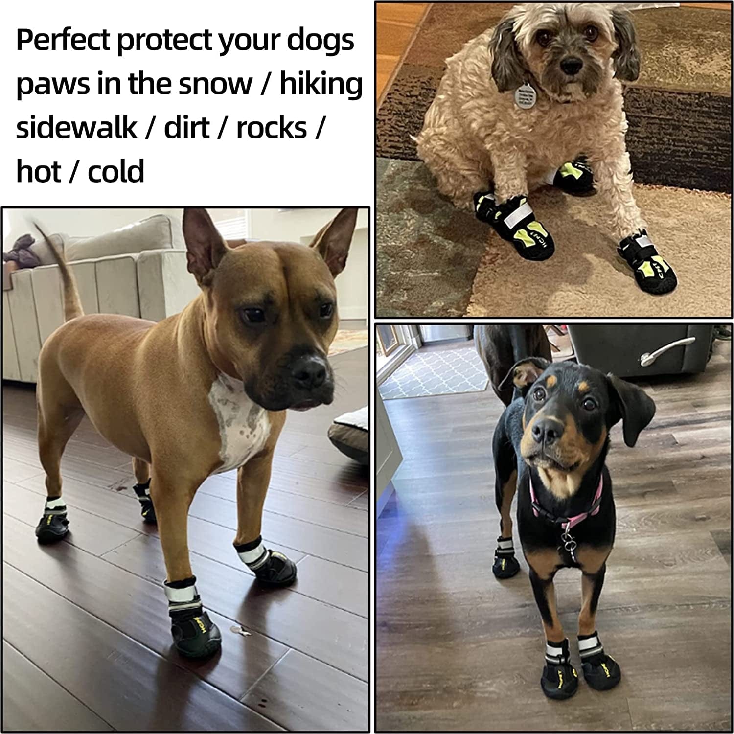 Hcpet Dog Boots, Breathable Dog Shoes, Dog Booties with Reflective Rugged Nonslip Sole and Skid-Proof, Outdoor Dog Rain Boots for Small to Large Dogs, Summer Paw Protectors 4Ps Animals & Pet Supplies > Pet Supplies > Dog Supplies > Dog Apparel Hcpet   