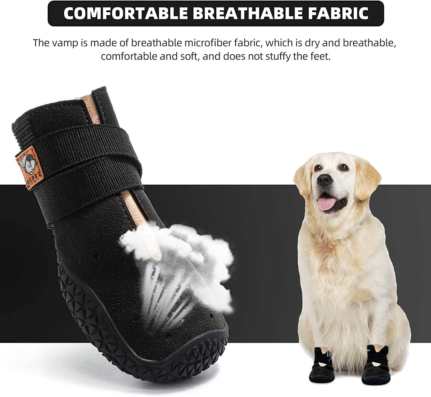Hcpet Dog Boots, Breathable Dog Shoes, Dog Booties with Reflective Rugged Nonslip Sole and Skid-Proof, Outdoor Dog Rain Boots for Small to Large Dogs, Summer Paw Protectors 4Ps Animals & Pet Supplies > Pet Supplies > Dog Supplies > Dog Apparel Hcpet   