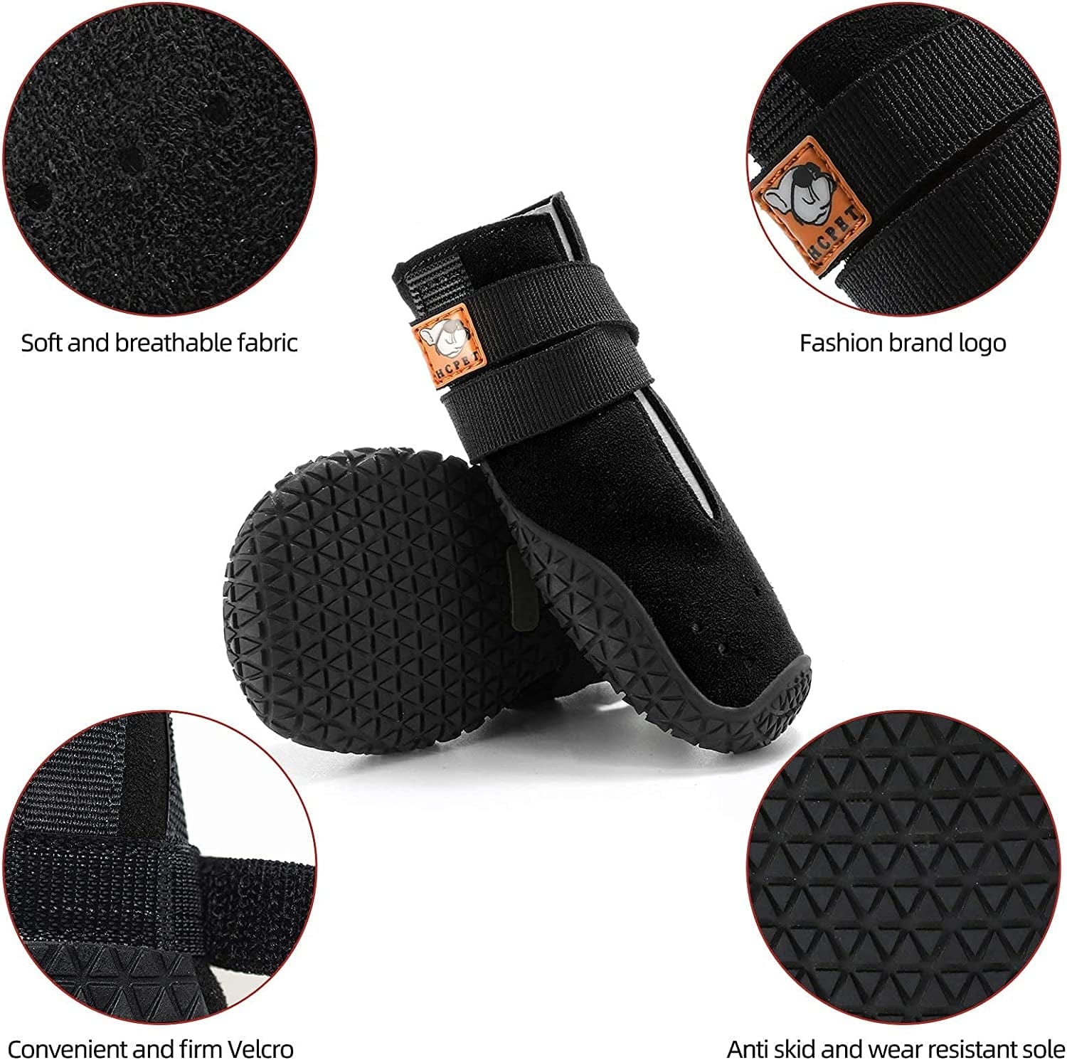Hcpet Dog Boots, Breathable Dog Shoes, Dog Booties with Reflective Rugged Nonslip Sole and Skid-Proof, Outdoor Dog Rain Boots for Small to Large Dogs, Summer Paw Protectors 4Ps Animals & Pet Supplies > Pet Supplies > Dog Supplies > Dog Apparel Hcpet   