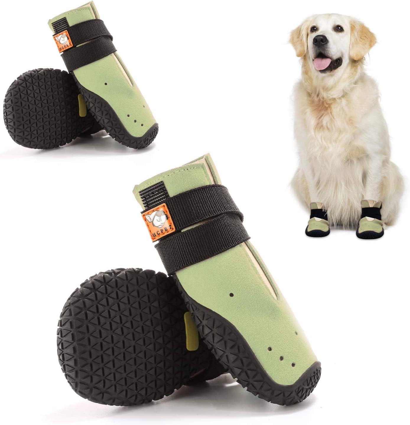 Hcpet Dog Boots, Breathable Dog Shoes, Dog Booties with Reflective Rugged Nonslip Sole and Skid-Proof, Outdoor Dog Rain Boots for Small to Large Dogs, Summer Paw Protectors 4Ps Animals & Pet Supplies > Pet Supplies > Dog Supplies > Dog Apparel Hcpet Green-9holes breathable 2: 2.4"x1.8"(L*W) for 26-30 lbs 