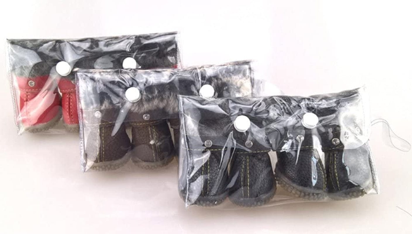 Hdwk&Hped Warm Dog Snow Boots Waterproof PU Small Dog Boots Anti-Slip Pet Shoes Paw Protector for Winter 2 Styles #1-#5 (Rhinestone Style - Red, #5) Animals & Pet Supplies > Pet Supplies > Dog Supplies > Dog Apparel Hdwk&Hped   