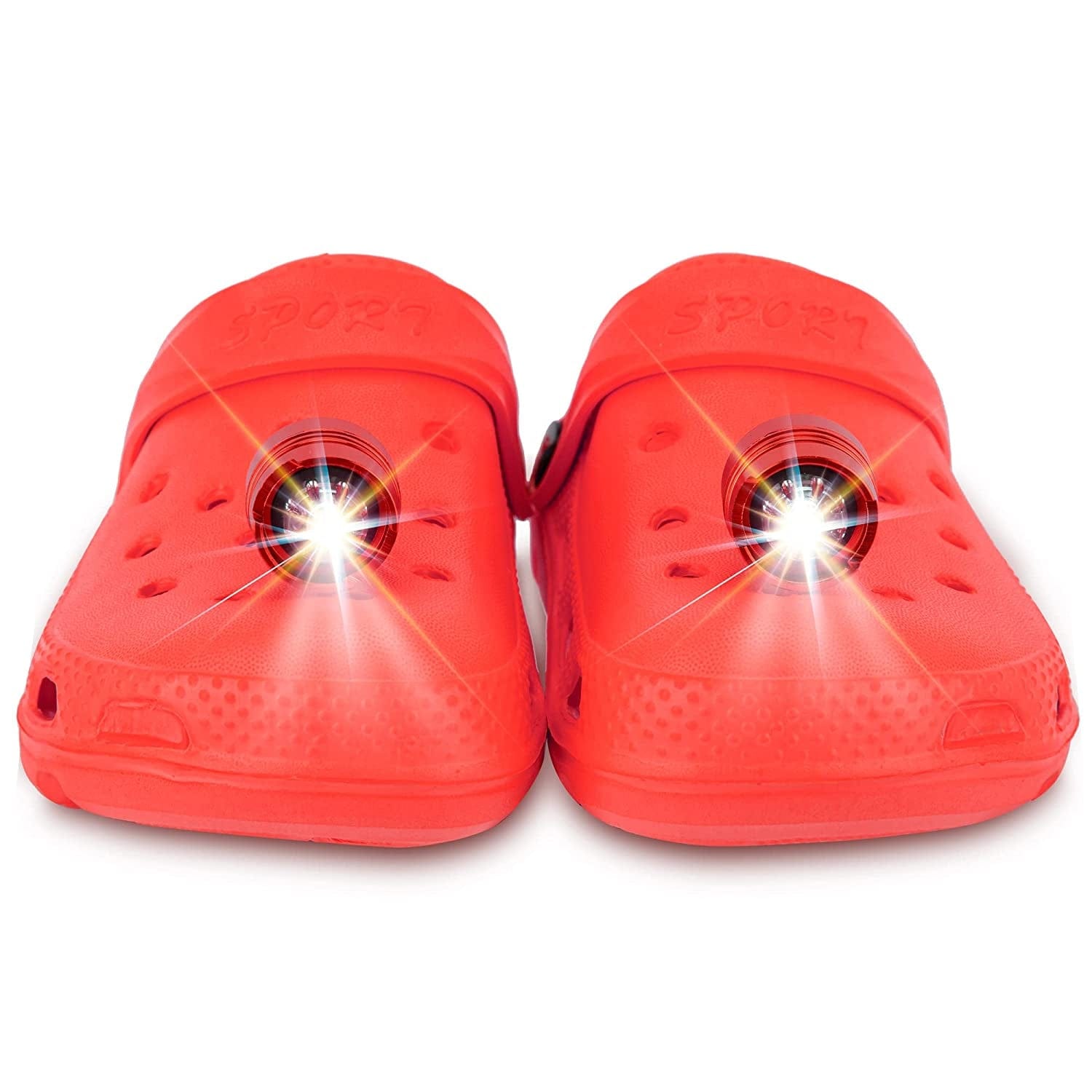Headlights, 2Pcs LED Light for Clogs IPX5 Waterproof Shoes Lights Charms for Dog Walking, Handy Camping, Lasting 72 Hours Glow, Suitable for Adults Kids (Red) Animals & Pet Supplies > Pet Supplies > Dog Supplies > Dog Apparel Insutam Red  