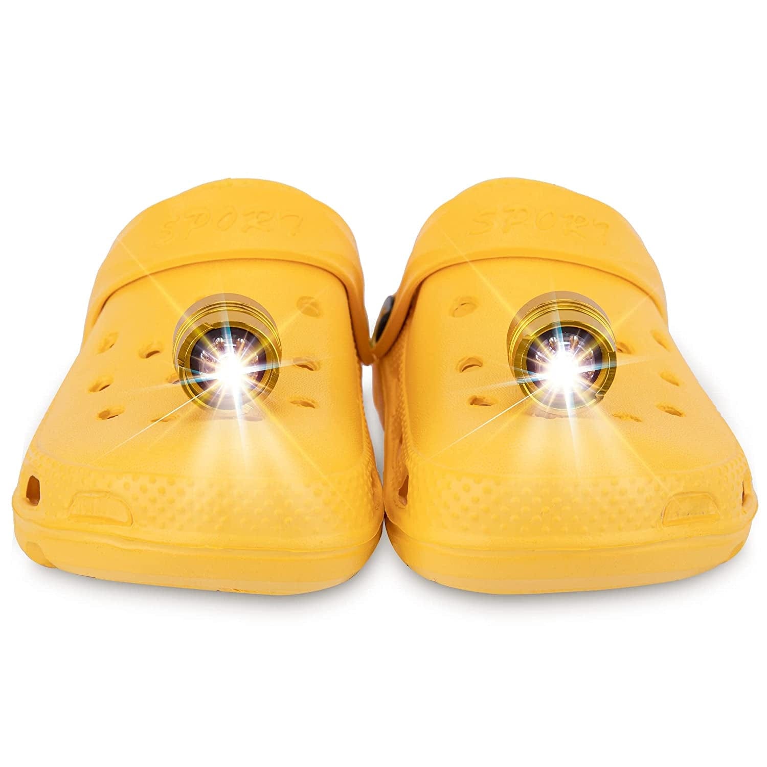 Headlights, 2Pcs LED Light for Clogs IPX5 Waterproof Shoes Lights Charms for Dog Walking, Handy Camping, Lasting 72 Hours Glow, Suitable for Adults Kids (Red) Animals & Pet Supplies > Pet Supplies > Dog Supplies > Dog Apparel Insutam Yellow  