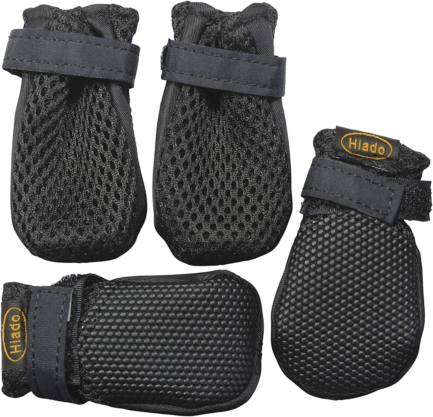 Hiado Dog Shoes Boots with Mesh Nonslip Rubber Soles to Protect Hardwood Floor and Prevent Scratching Licking Black XXS Animals & Pet Supplies > Pet Supplies > Dog Supplies > Dog Apparel Hiado Black Size XXS Inner Sole: 1.8"x1.6" 