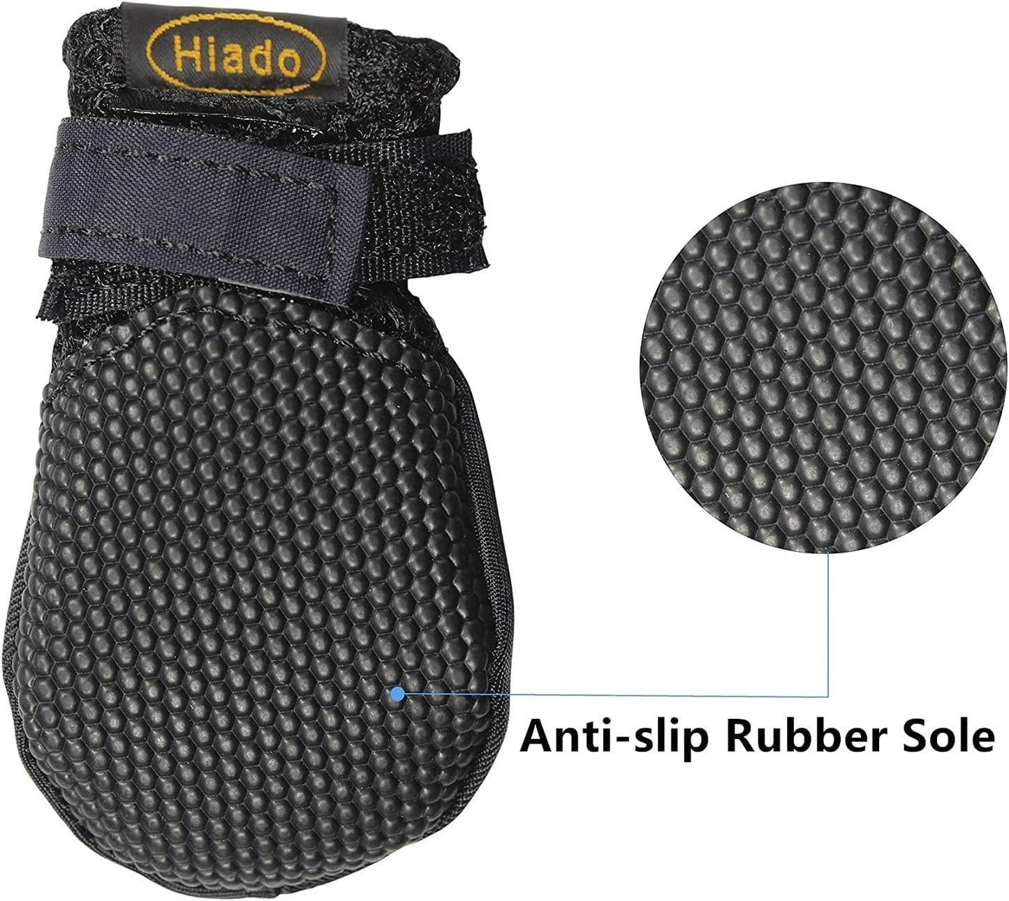 Hiado Dog Shoes Boots with Mesh Nonslip Rubber Soles to Protect Hardwood Floor and Prevent Scratching Licking Black XXS Animals & Pet Supplies > Pet Supplies > Dog Supplies > Dog Apparel Hiado   