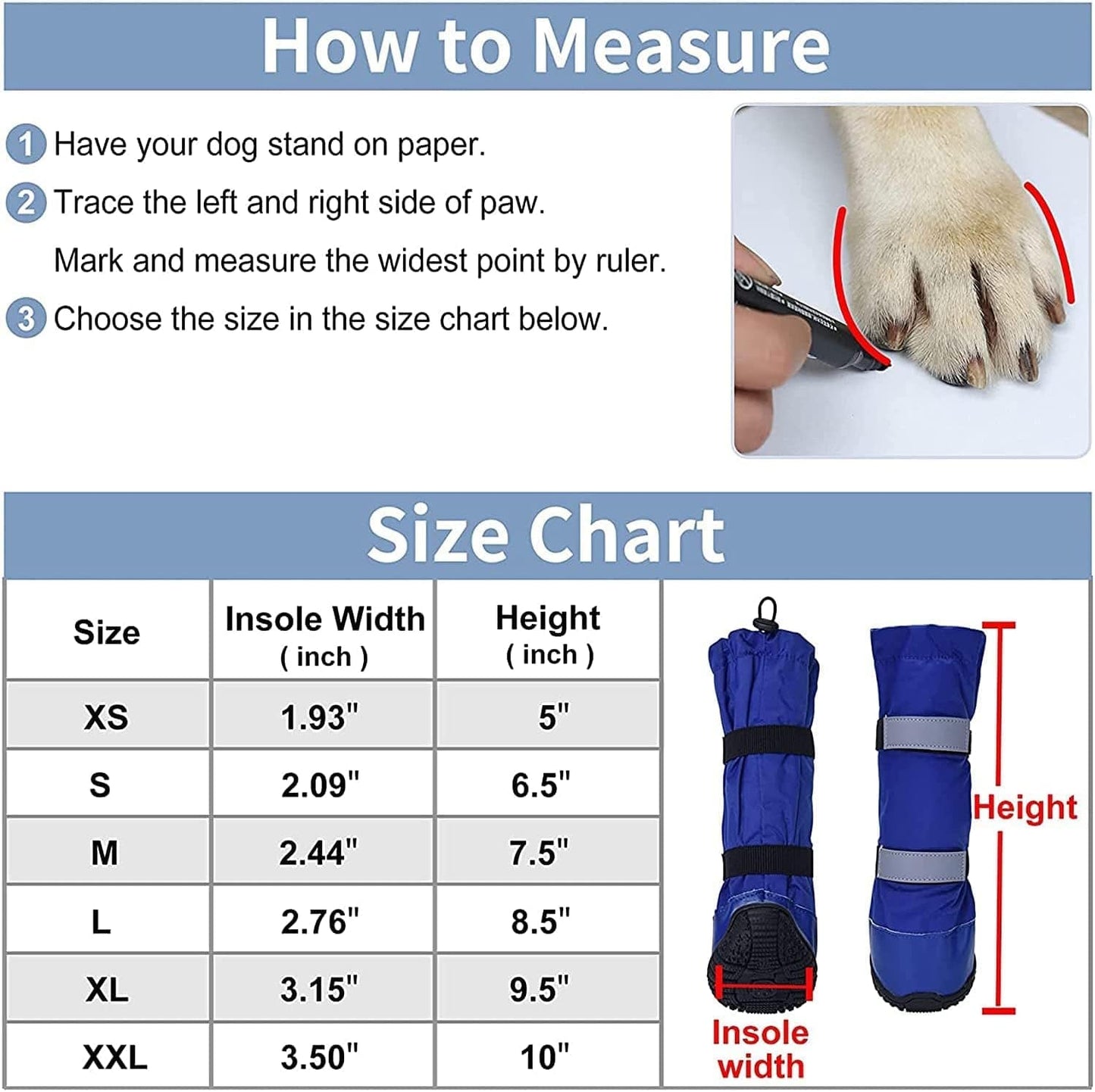 Hipaw Outdoor Dog Boots Winter Dog Shoes Nonslip for Snow Rain Animals & Pet Supplies > Pet Supplies > Dog Supplies > Dog Apparel Hipaw   