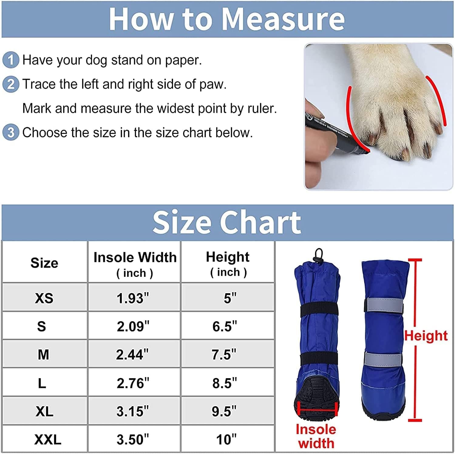 Hipaw Outdoor Dog Boots Winter Dog Shoes Nonslip for Snow Rain Animals & Pet Supplies > Pet Supplies > Dog Supplies > Dog Apparel Hipaw   