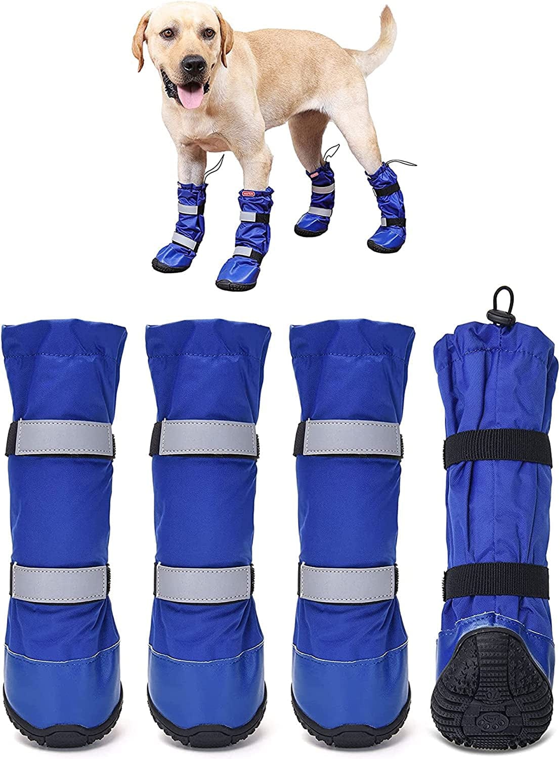 Hipaw Outdoor Dog Boots Winter Dog Shoes Nonslip for Snow Rain Animals & Pet Supplies > Pet Supplies > Dog Supplies > Dog Apparel Hipaw Blue XS ( Insole width: 1.93" ) 