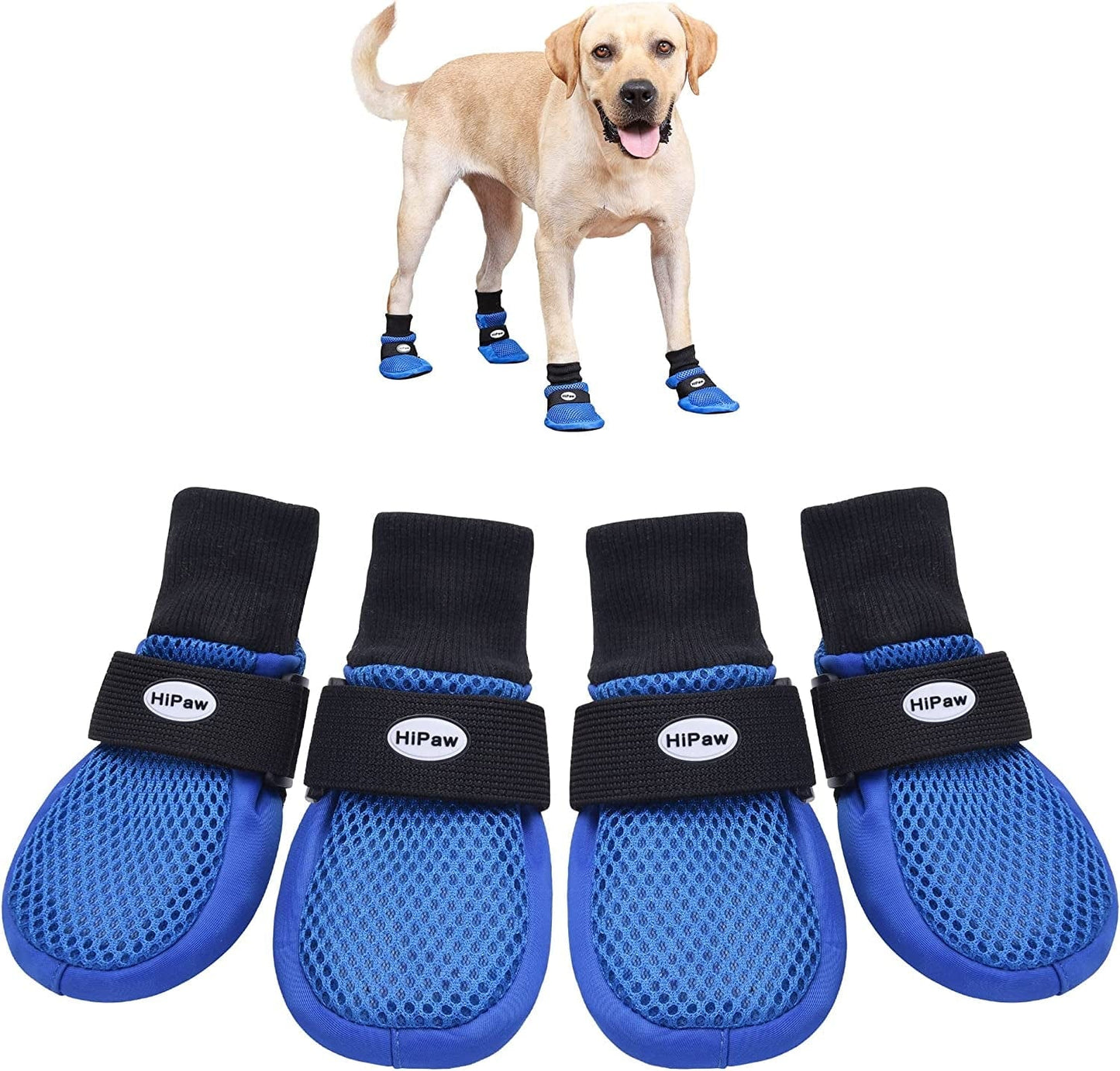 Hipaw Summer Breathable Dog Boots Nonslip Sole Paw Protector for Hardwood Floor Animals & Pet Supplies > Pet Supplies > Dog Supplies > Dog Apparel HiPaw Blue Small ( Insole: 2.15"W ) 