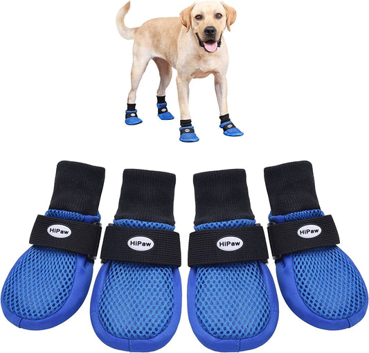 Hipaw Summer Breathable Dog Boots Nonslip Sole Paw Protector for Hardwood Floor Animals & Pet Supplies > Pet Supplies > Dog Supplies > Dog Apparel HiPaw Blue Small ( Insole: 2.15"W ) 