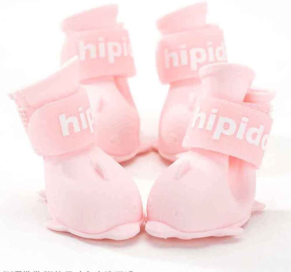 Houchu Waterproof Dog Boots Dolphin Shape Cute Candy Colors Dog Shoes Adjustable Paw Protector Non-Slip Rain Shoes Pet Boots(S,Pink) Animals & Pet Supplies > Pet Supplies > Dog Supplies > Dog Apparel Houchu Pink Medium 