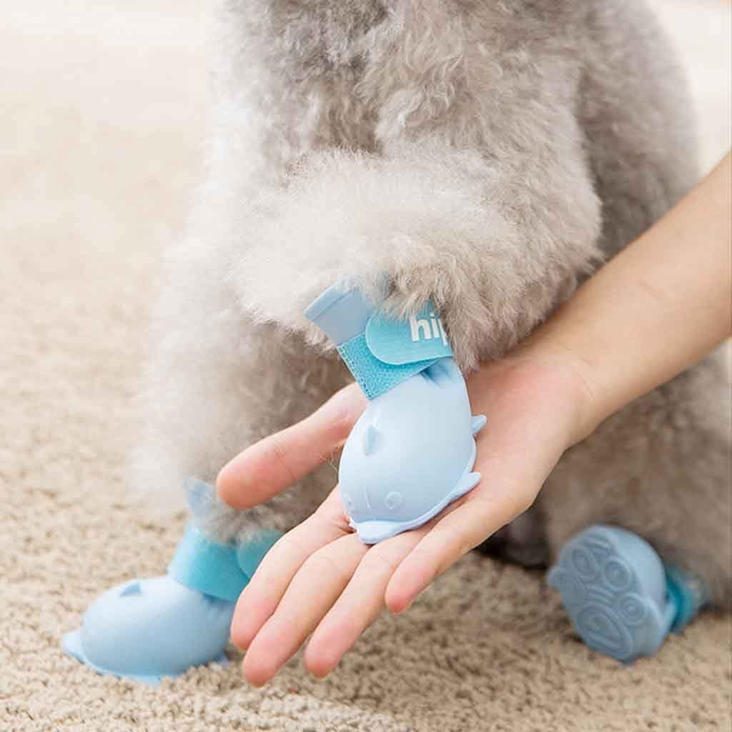 Houchu Waterproof Dog Boots Dolphin Shape Cute Candy Colors Dog Shoes Adjustable Paw Protector Non-Slip Rain Shoes Pet Boots(S,Pink) Animals & Pet Supplies > Pet Supplies > Dog Supplies > Dog Apparel Houchu   