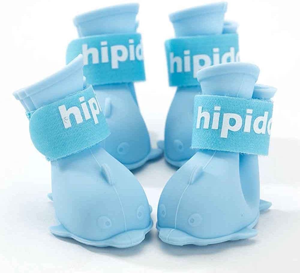 Houchu Waterproof Dog Boots Dolphin Shape Cute Candy Colors Dog Shoes Adjustable Paw Protector Non-Slip Rain Shoes Pet Boots(S,Pink) Animals & Pet Supplies > Pet Supplies > Dog Supplies > Dog Apparel Houchu Blue Medium 