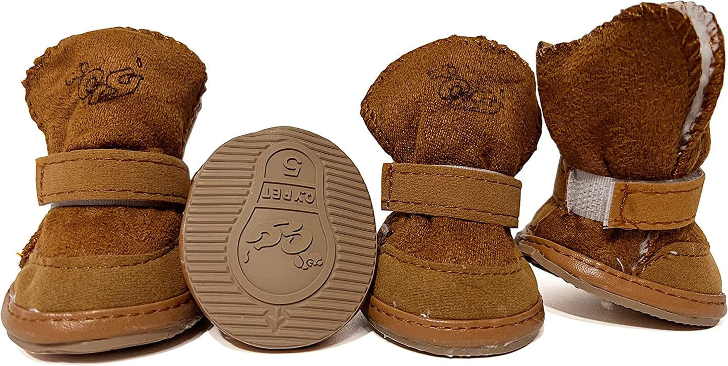HPWFHPLF Dog Boots, Dog Shoes for Small Dogs Chihuahua, Anti-Slip Paw Protectors for Snow Winter (Brown, XS) Animals & Pet Supplies > Pet Supplies > Dog Supplies > Dog Apparel HPWFHPLF Medium  