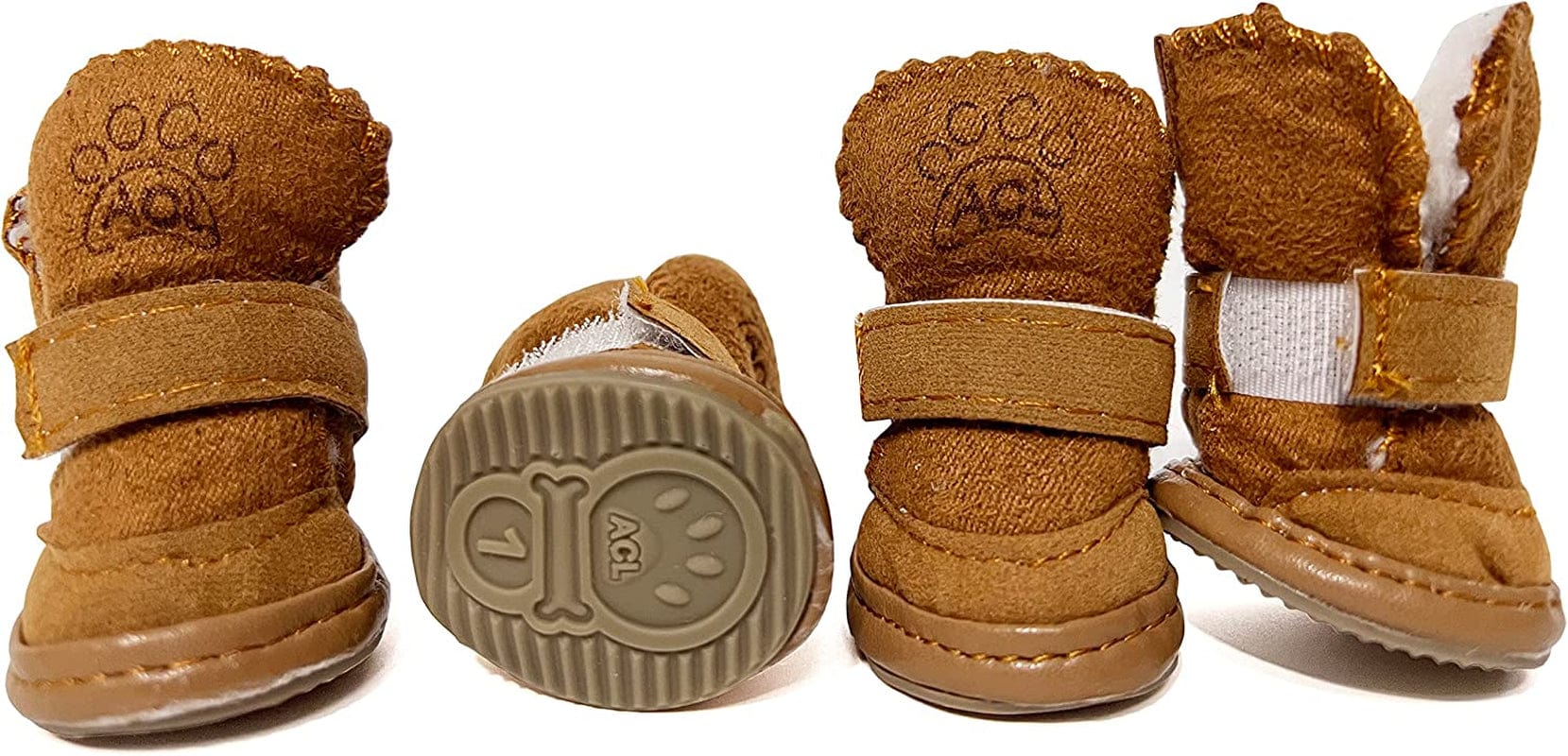 HPWFHPLF Dog Boots, Dog Shoes for Small Dogs Chihuahua, Anti-Slip Paw Protectors for Snow Winter (Brown, XS) Animals & Pet Supplies > Pet Supplies > Dog Supplies > Dog Apparel HPWFHPLF XXXS  