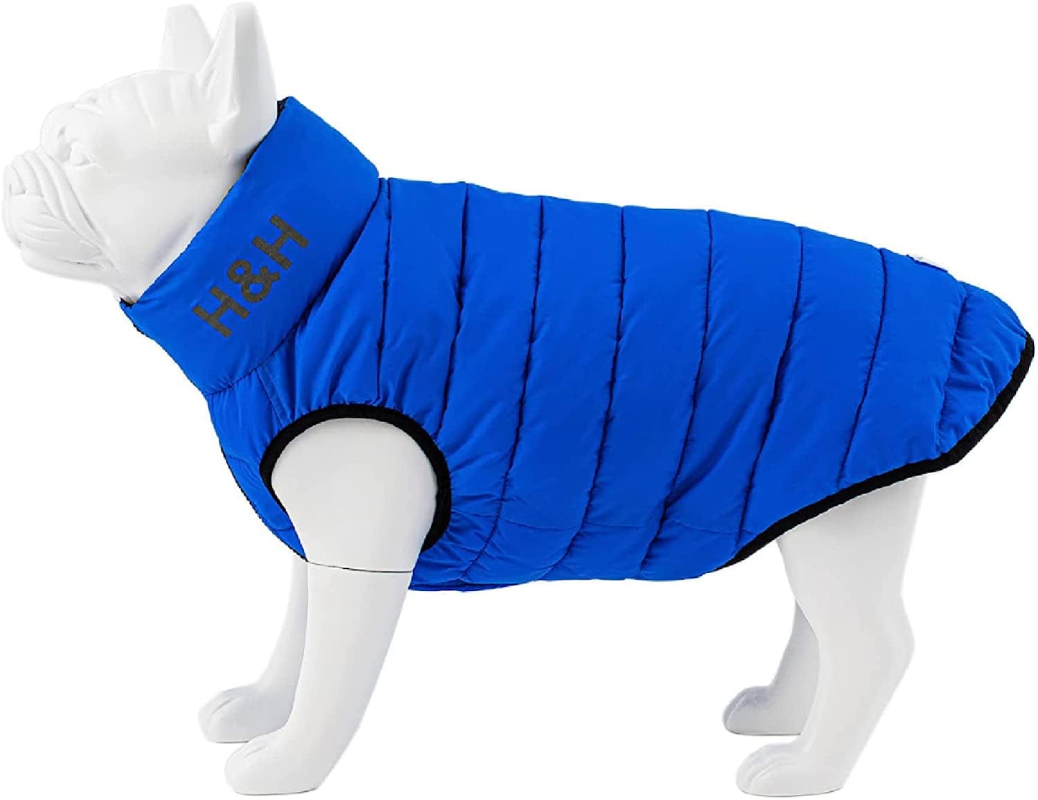 HUGO & HUDSON Dog Puffer Jacket Cold Weather Coats - Clothing & Accessories for Dogs Reversible Water Resistant Pet Coats with Collar Attachment Hole - Green & Navy - S35 Animals & Pet Supplies > Pet Supplies > Dog Supplies > Dog Apparel Hugo & Hudson Blue & Navy M45 