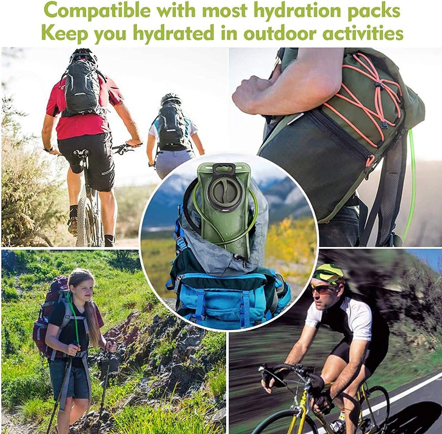 Hydration Bladder, 2 Liter Water Bladder for Hiking Backpack Leak Proof Water Storage Bag Reservoir, Water Pouch Hydration Pack Replacement for Biking Climbing Cycling Running, Military Green Animals & Pet Supplies > Pet Supplies > Dog Supplies > Dog Apparel CHERAINTI   