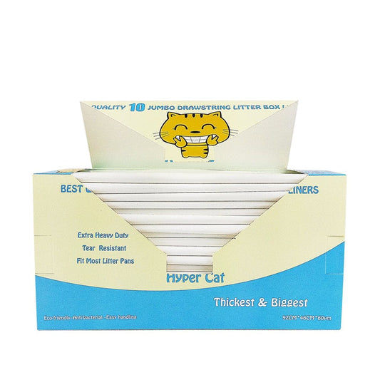 "Hyper Cat Jumbo Cat Litter Box Liners Drawstring Litter Bags for Boxes 10 Counts" Animals & Pet Supplies > Pet Supplies > Cat Supplies > Cat Litter Box Liners FORESIGHT USA, INC.   