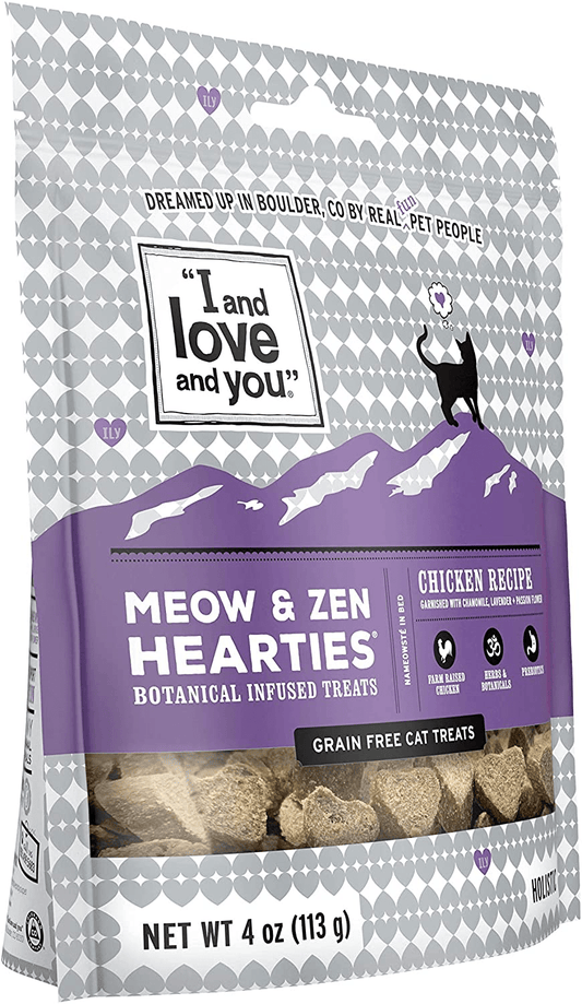 "I and Love and You" Hearties Calming and Coat Support Grain Free Cat Treats (Variety of Flavors for Hairball Control / Remedy + Calming) Animals & Pet Supplies > Pet Supplies > Cat Supplies > Cat Treats I AND LOVE AND YOU Meow and Zen Hearties  
