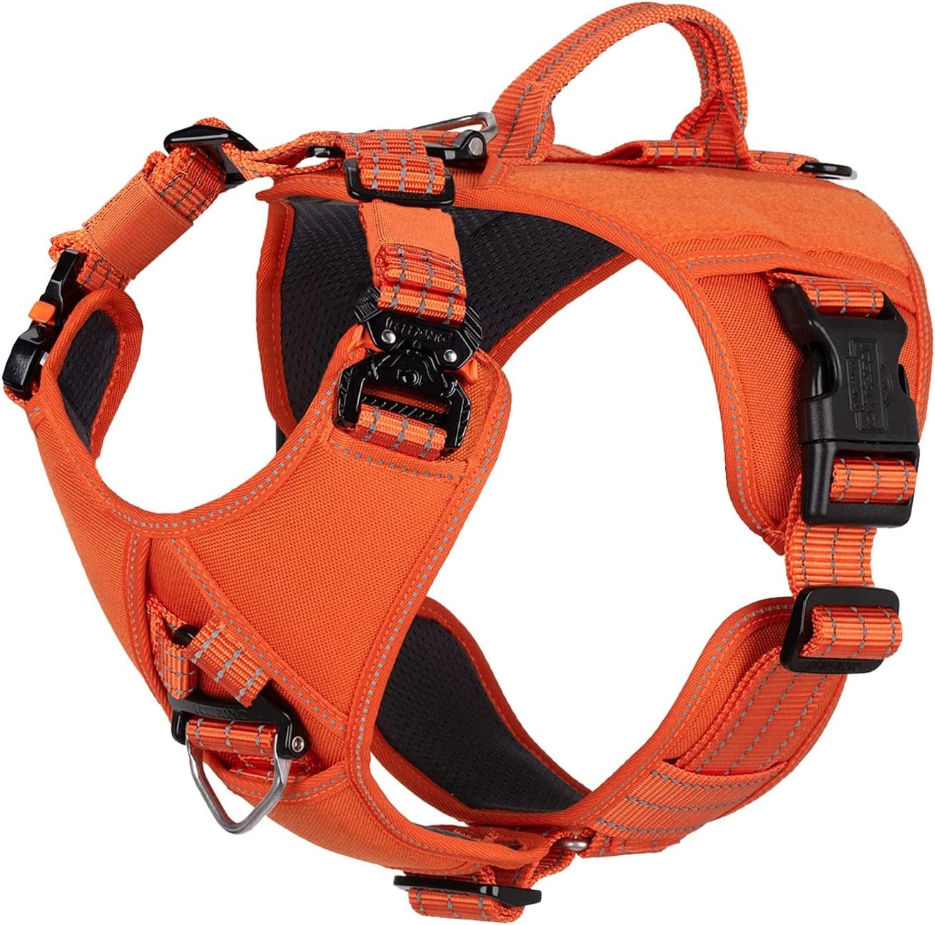 ICEFANG GN8 Quick-Moving Tactical Dog Harness with Handle ,Reflective Pet Vest,No-Pull Front Lead ,5-Points Adjustable,Hook and Loop Panel for Patch (Medium (Pack of 1), Elite Black) Animals & Pet Supplies > Pet Supplies > Dog Supplies > Dog Apparel Frostwolf Orange Medium (Pack of 1) 