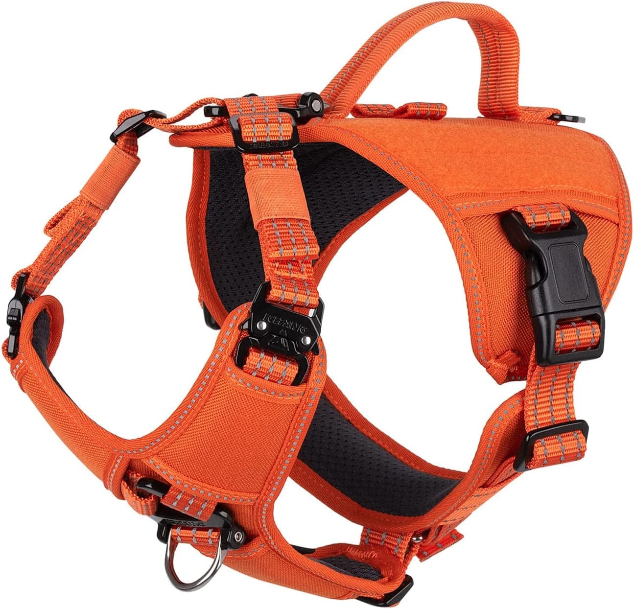 ICEFANG GN8 Quick-Moving Tactical Dog Harness with Handle ,Reflective Pet Vest,No-Pull Front Lead ,5-Points Adjustable,Hook and Loop Panel for Patch (Medium (Pack of 1), Elite Black) Animals & Pet Supplies > Pet Supplies > Dog Supplies > Dog Apparel Frostwolf Orange Small (Pack of 1) 