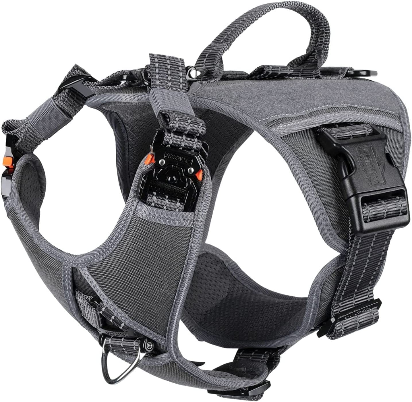 ICEFANG GN8 Quick-Moving Tactical Dog Harness with Handle ,Reflective Pet Vest,No-Pull Front Lead ,5-Points Adjustable,Hook and Loop Panel for Patch (Medium (Pack of 1), Elite Black) Animals & Pet Supplies > Pet Supplies > Dog Supplies > Dog Apparel Frostwolf Grey Medium (Pack of 1) 