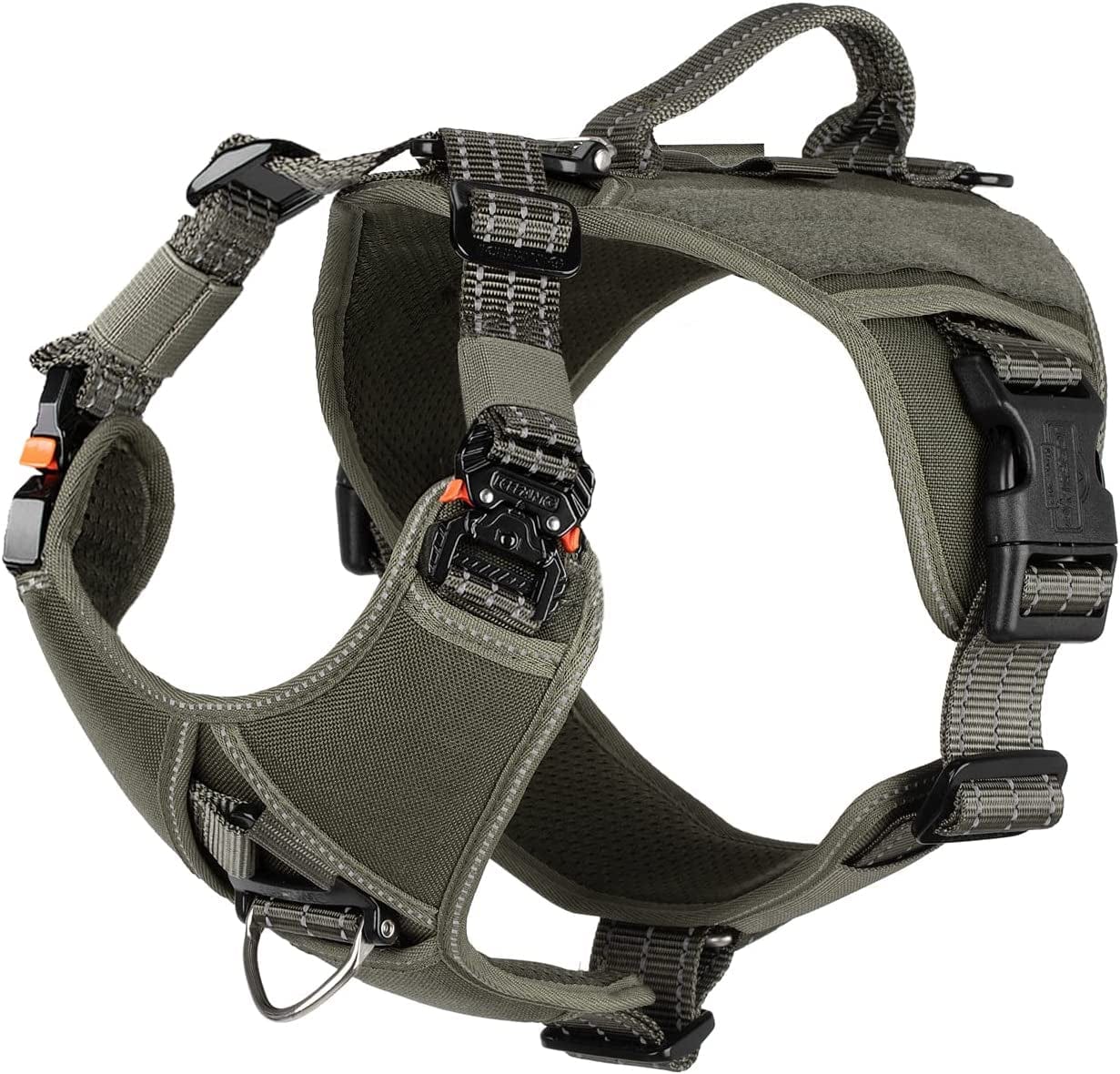 ICEFANG GN8 Quick-Moving Tactical Dog Harness with Handle ,Reflective Pet Vest,No-Pull Front Lead ,5-Points Adjustable,Hook and Loop Panel for Patch (Medium (Pack of 1), Elite Black) Animals & Pet Supplies > Pet Supplies > Dog Supplies > Dog Apparel Frostwolf Ranger Green Medium (Pack of 1) 