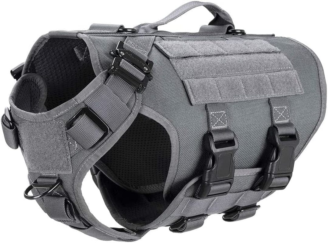 ICEFANG Tactical Dog Operation Harness with 6X Buckle,Dog Molle Vest with Handle,3/4 Body Coverage,Hook and Loop Panel for ID Patch,No Pulling Front Clip (L (28"-35" Girth), Coyote Brown) Animals & Pet Supplies > Pet Supplies > Dog Supplies > Dog Apparel frostwolf Wolf Gray Small (Pack of 1) 