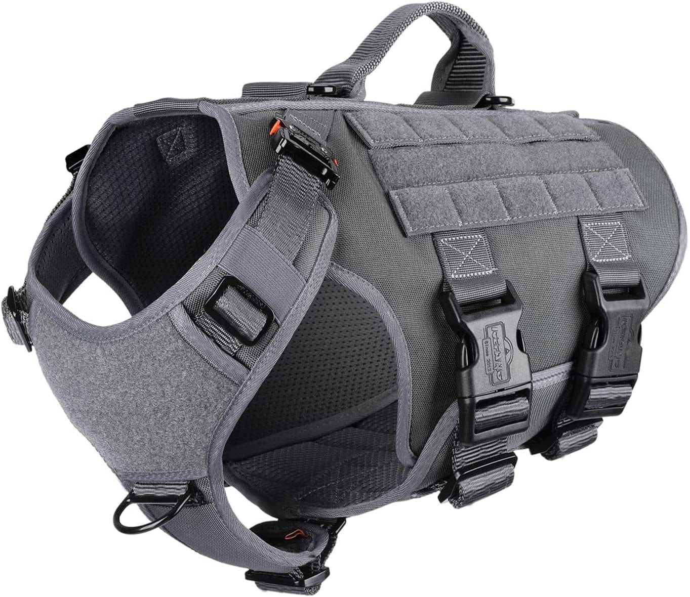 ICEFANG Tactical Dog Operation Harness with 6X Buckle,Dog Molle Vest with Handle,3/4 Body Coverage,Hook and Loop Panel for ID Patch,No Pulling Front Clip (L (28"-35" Girth), Coyote Brown) Animals & Pet Supplies > Pet Supplies > Dog Supplies > Dog Apparel frostwolf Wolf Gray Medium (Pack of 1) 