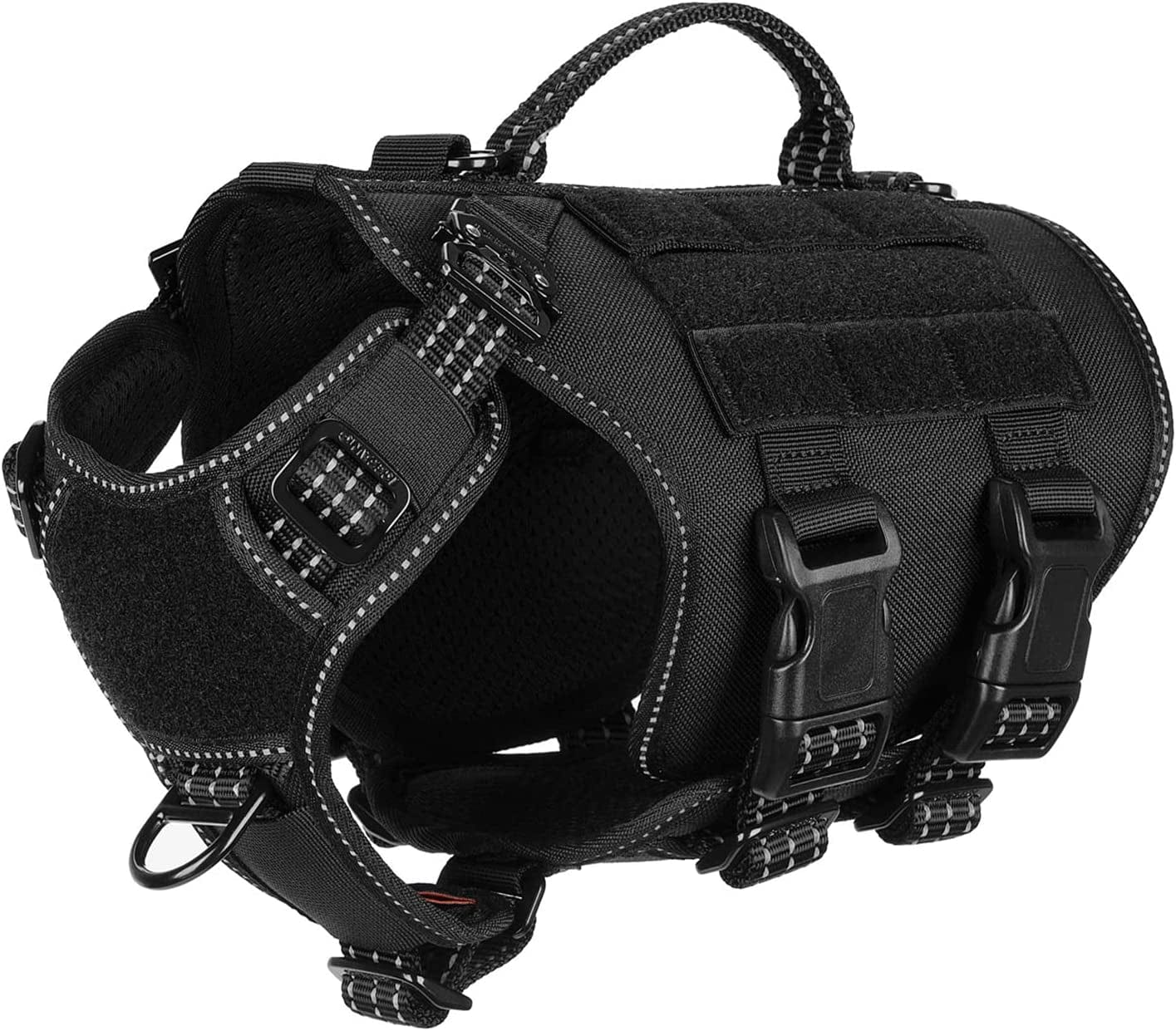 ICEFANG Tactical Dog Operation Harness with 6X Buckle,Dog Molle Vest with Handle,3/4 Body Coverage,Hook and Loop Panel for ID Patch,No Pulling Front Clip (L (28"-35" Girth), Coyote Brown) Animals & Pet Supplies > Pet Supplies > Dog Supplies > Dog Apparel frostwolf Reflective Black X-Small (Pack of 1) 