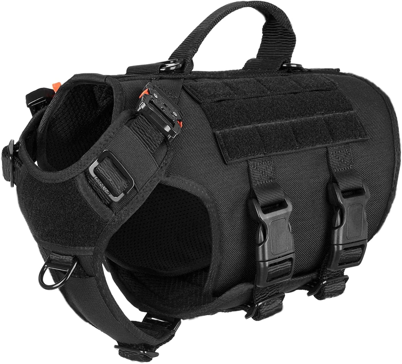 ICEFANG Tactical Dog Operation Harness with 6X Buckle,Dog Molle Vest with Handle,3/4 Body Coverage,Hook and Loop Panel for ID Patch,No Pulling Front Clip (L (28"-35" Girth), Coyote Brown) Animals & Pet Supplies > Pet Supplies > Dog Supplies > Dog Apparel frostwolf Black Small (Pack of 1) 