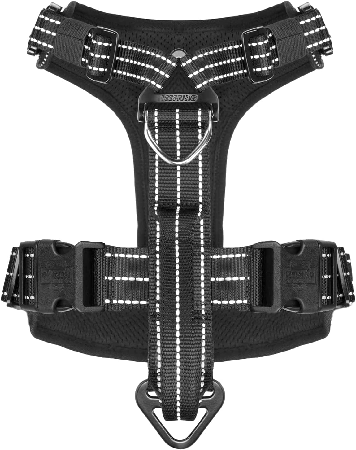 ICEFANG Tactical Dog Strap Harness Mobility Vest with Handle,Padded Y Front Chest Protector,5 Point Adjustable,No-Pull Leash Attachment (Large (Pack of 1), Elite-Black) Animals & Pet Supplies > Pet Supplies > Dog Supplies > Dog Apparel Frostwolf   