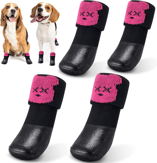 Inoveltyx Dog Boots Shoes Dog Booties Paw Protector with Hot Pavement Waterproof Soft anti Slip Sole,Adjustable Straps,Breathable Cotton,Summer Winter Outdoor for Small Dog Puppy(Medium,Pink) Animals & Pet Supplies > Pet Supplies > Dog Supplies > Dog Apparel inoveltyx Pink Medium 