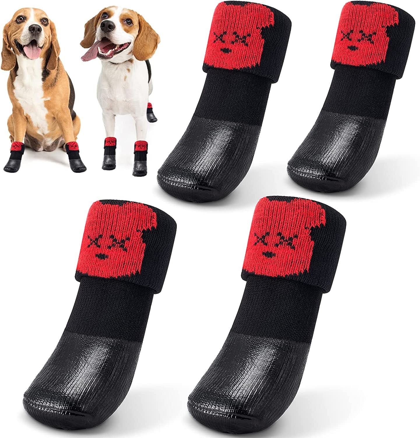 Inoveltyx Dog Boots Shoes Dog Booties Paw Protector with Hot Pavement Waterproof Soft anti Slip Sole,Adjustable Straps,Breathable Cotton,Summer Winter Outdoor for Small Dog Puppy(Medium,Pink) Animals & Pet Supplies > Pet Supplies > Dog Supplies > Dog Apparel inoveltyx Red Medium 