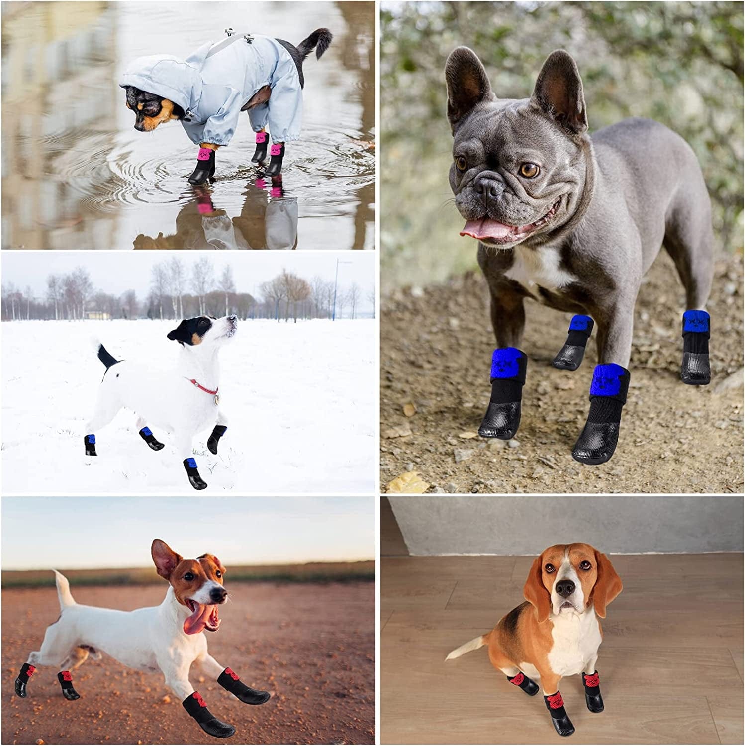 Inoveltyx Dog Boots Shoes Dog Booties Paw Protector with Hot Pavement Waterproof Soft anti Slip Sole,Adjustable Straps,Breathable Cotton,Summer Winter Outdoor for Small Dog Puppy(Medium,Pink) Animals & Pet Supplies > Pet Supplies > Dog Supplies > Dog Apparel inoveltyx   