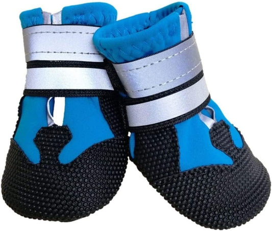 JHKSO 4Pcs Breathable Mesh Dog Shoes Paw Protectors with Reflective and Adjustable Straps and Wear-Resisting Soles Animals & Pet Supplies > Pet Supplies > Dog Supplies > Dog Apparel JHKSO Blue L 