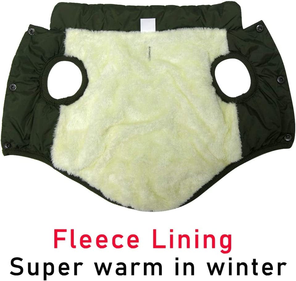 Joydaog 2 Layers Fleece Lined Warm Dog Jacket for Puppy Winter Cold Weather,Soft Windproof Small Dog Coat,Green S Animals & Pet Supplies > Pet Supplies > Dog Supplies > Dog Apparel Qingwanke   