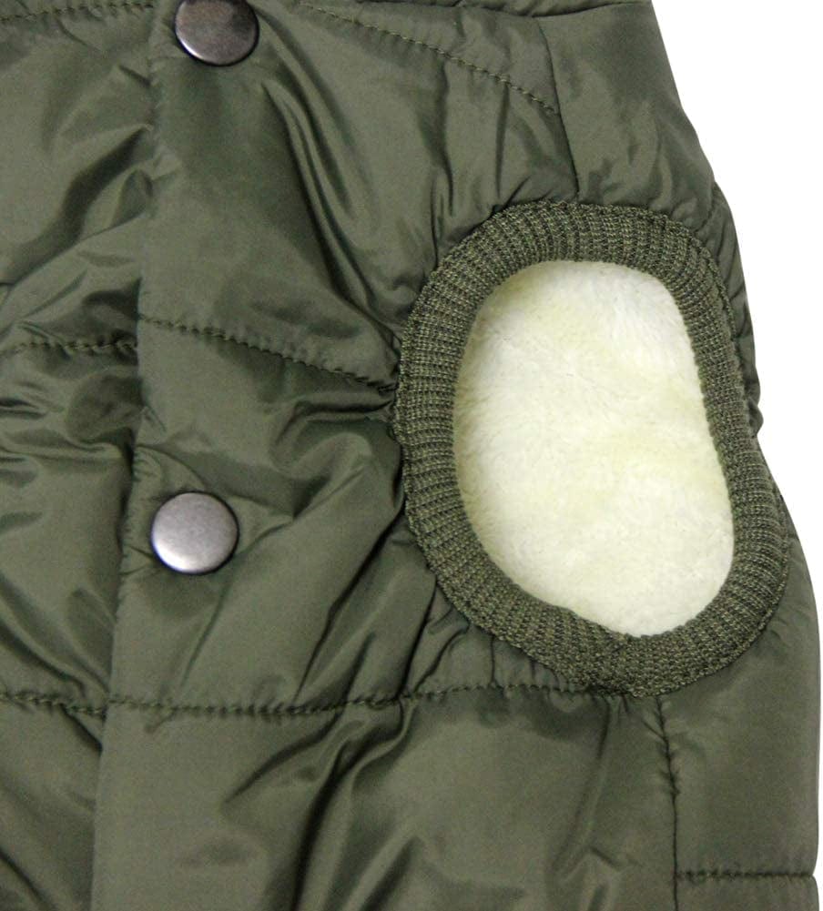 Joydaog 2 Layers Fleece Lined Warm Dog Jacket for Puppy Winter Cold Weather,Soft Windproof Small Dog Coat,Green S Animals & Pet Supplies > Pet Supplies > Dog Supplies > Dog Apparel Qingwanke   