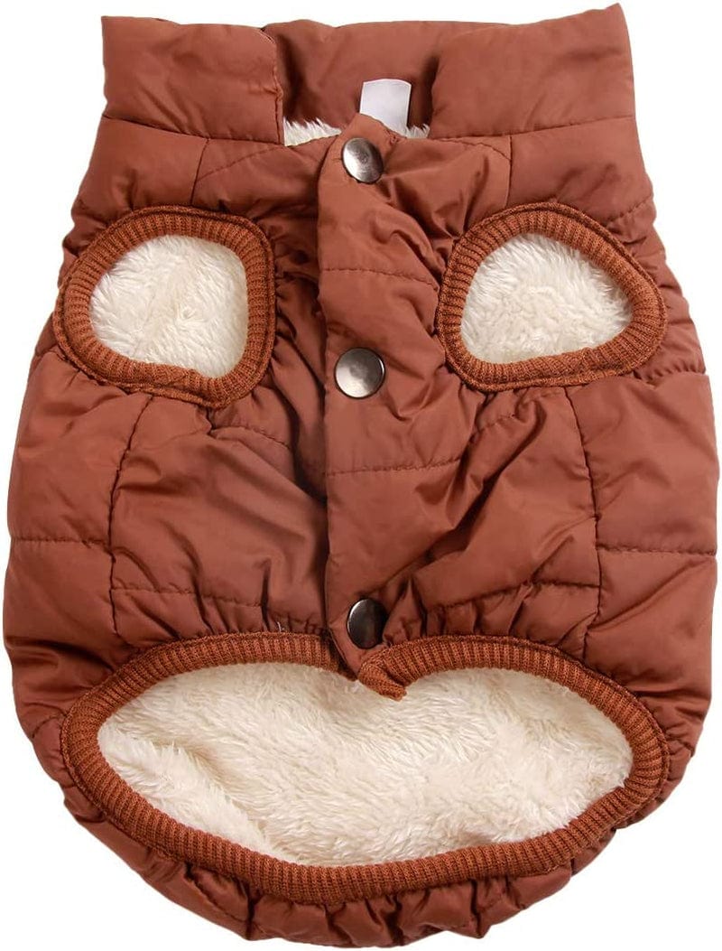 Joydaog 2 Layers Fleece Lined Warm Dog Jacket for Puppy Winter Cold Weather,Soft Windproof Small Dog Coat,Green S Animals & Pet Supplies > Pet Supplies > Dog Supplies > Dog Apparel Qingwanke Brown XX-Large (Pack of 1) 