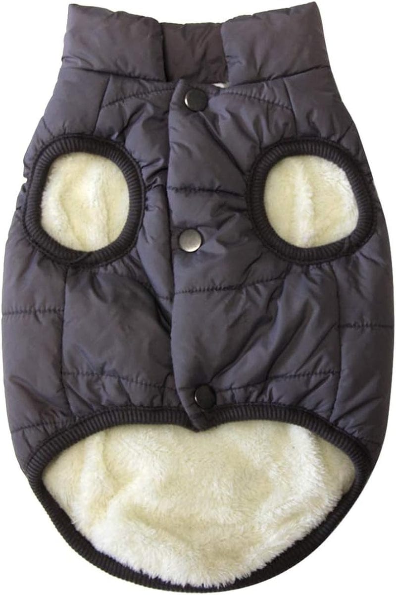 Joydaog 2 Layers Fleece Lined Warm Dog Jacket for Puppy Winter Cold Weather,Soft Windproof Small Dog Coat,Green S Animals & Pet Supplies > Pet Supplies > Dog Supplies > Dog Apparel Qingwanke Grey X-Small (Pack of 1) 