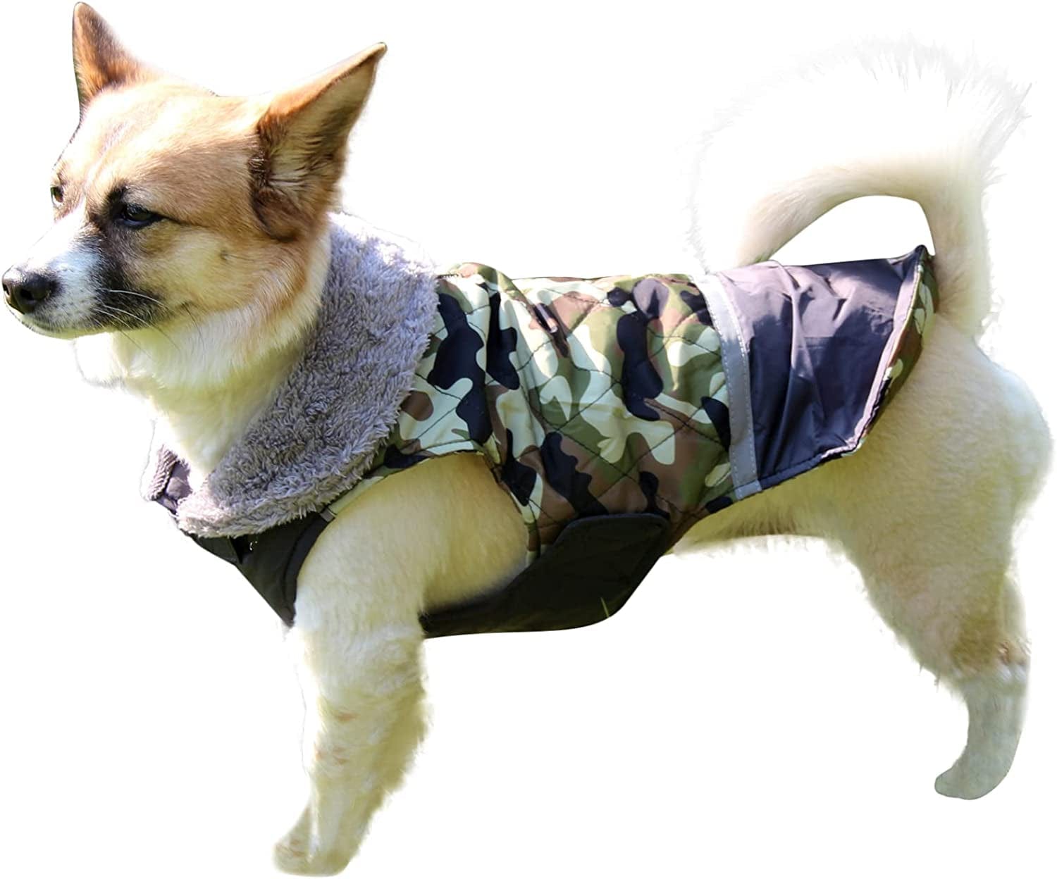 Joydaog Fleece Collar Reversible Dog Coats for Small Dogs Waterproof Warm Puppy Jacket for Cold Winter,Black M Animals & Pet Supplies > Pet Supplies > Dog Supplies > Dog Apparel JoyDaog Green Camo XX-Large (Pack of 1) 