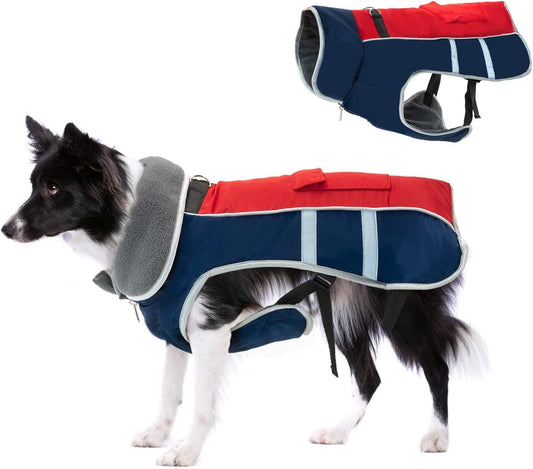 JOYELF Winter Warm Dog Coat, Reflective Waterproof Dog Jacket with Harness Traction Belt, Adjustable Size Windproof Dog Vest Warm Dog Apparel for Large Dogs - Xlarge Size Animals & Pet Supplies > Pet Supplies > Dog Supplies > Dog Apparel STARTOY X-Large  