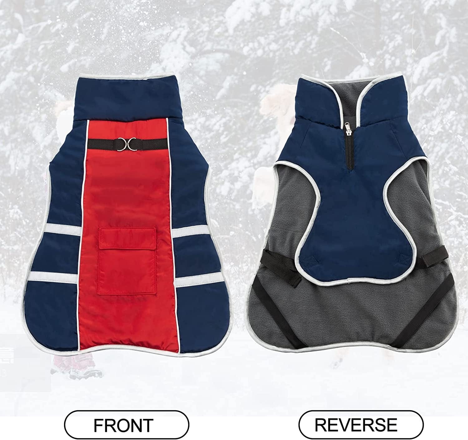 JOYELF Winter Warm Dog Coat, Reflective Waterproof Dog Jacket with Harness Traction Belt, Adjustable Size Windproof Dog Vest Warm Dog Apparel for Large Dogs - Xlarge Size Animals & Pet Supplies > Pet Supplies > Dog Supplies > Dog Apparel STARTOY   