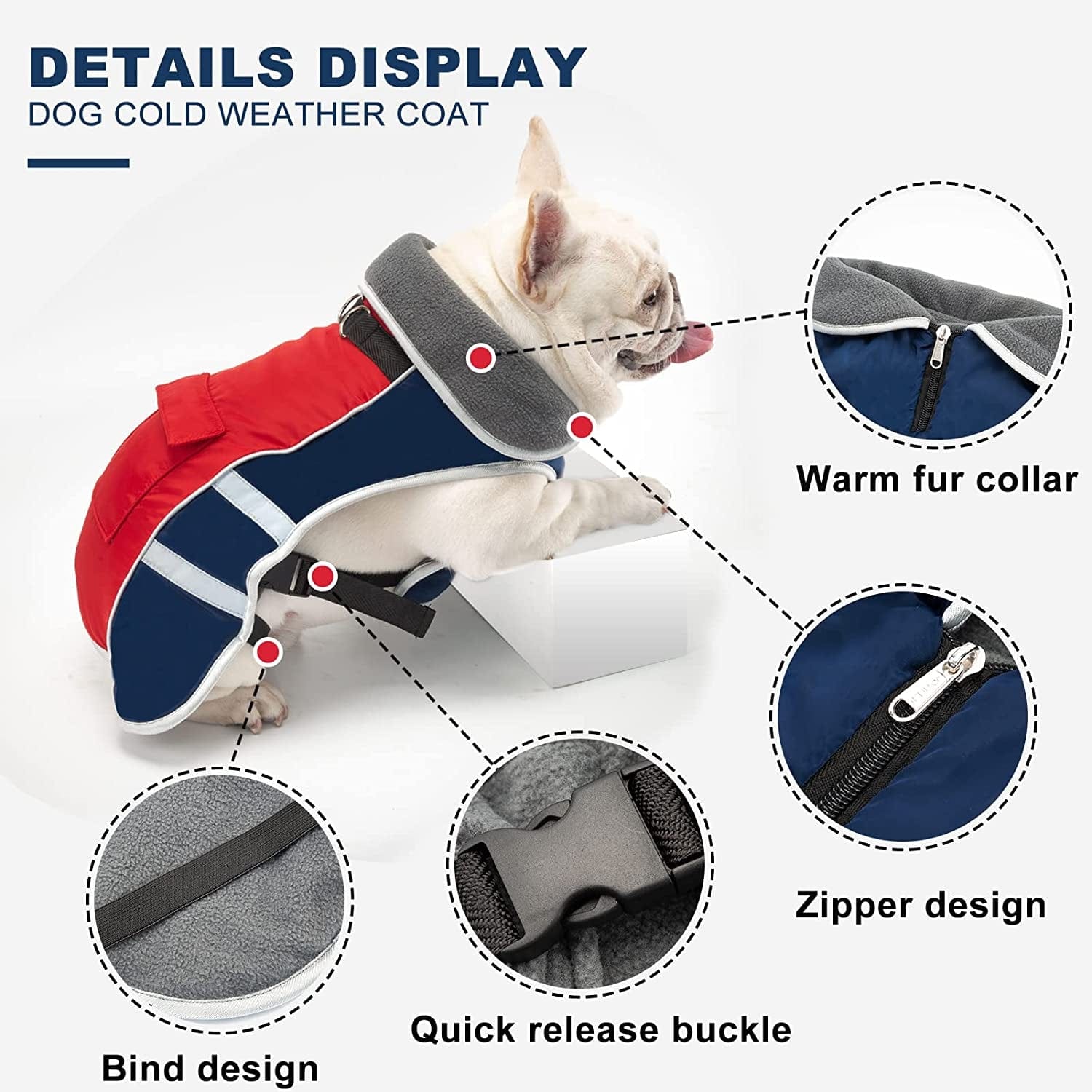 JOYELF Winter Warm Dog Coat, Reflective Waterproof Dog Jacket with Harness Traction Belt, Adjustable Size Windproof Dog Vest Warm Dog Apparel for Large Dogs - Xlarge Size Animals & Pet Supplies > Pet Supplies > Dog Supplies > Dog Apparel STARTOY   