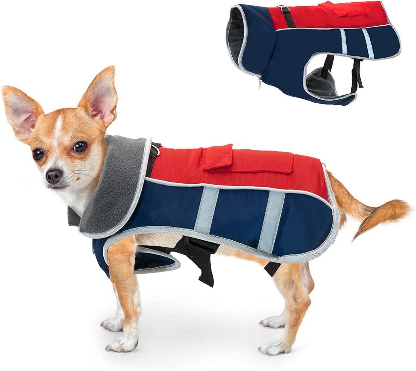 JOYELF Winter Warm Dog Coat, Reflective Waterproof Dog Jacket with Harness Traction Belt, Adjustable Size Windproof Dog Vest Warm Dog Apparel for Large Dogs - Xlarge Size Animals & Pet Supplies > Pet Supplies > Dog Supplies > Dog Apparel STARTOY Small  