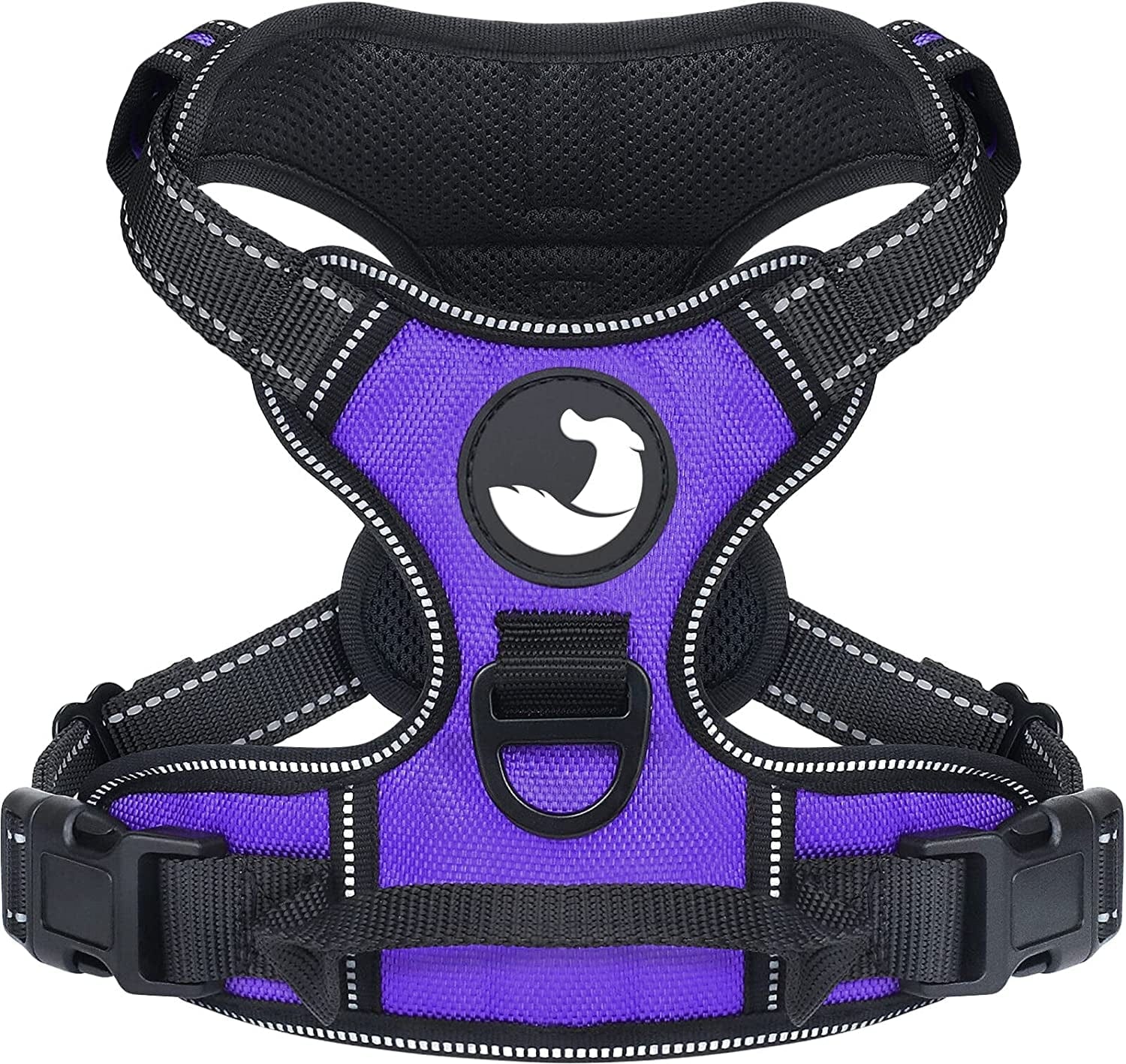 Joytale No Pull Dog Harness Large Dogs, Reflective No Choke Pet Vest with Front and Back 2 Leash Clips, Soft Padded Harnesses with Easy Control Handle for Training and Walking, Black, L Animals & Pet Supplies > Pet Supplies > Dog Supplies > Dog Apparel Joytale Purple X-Large 